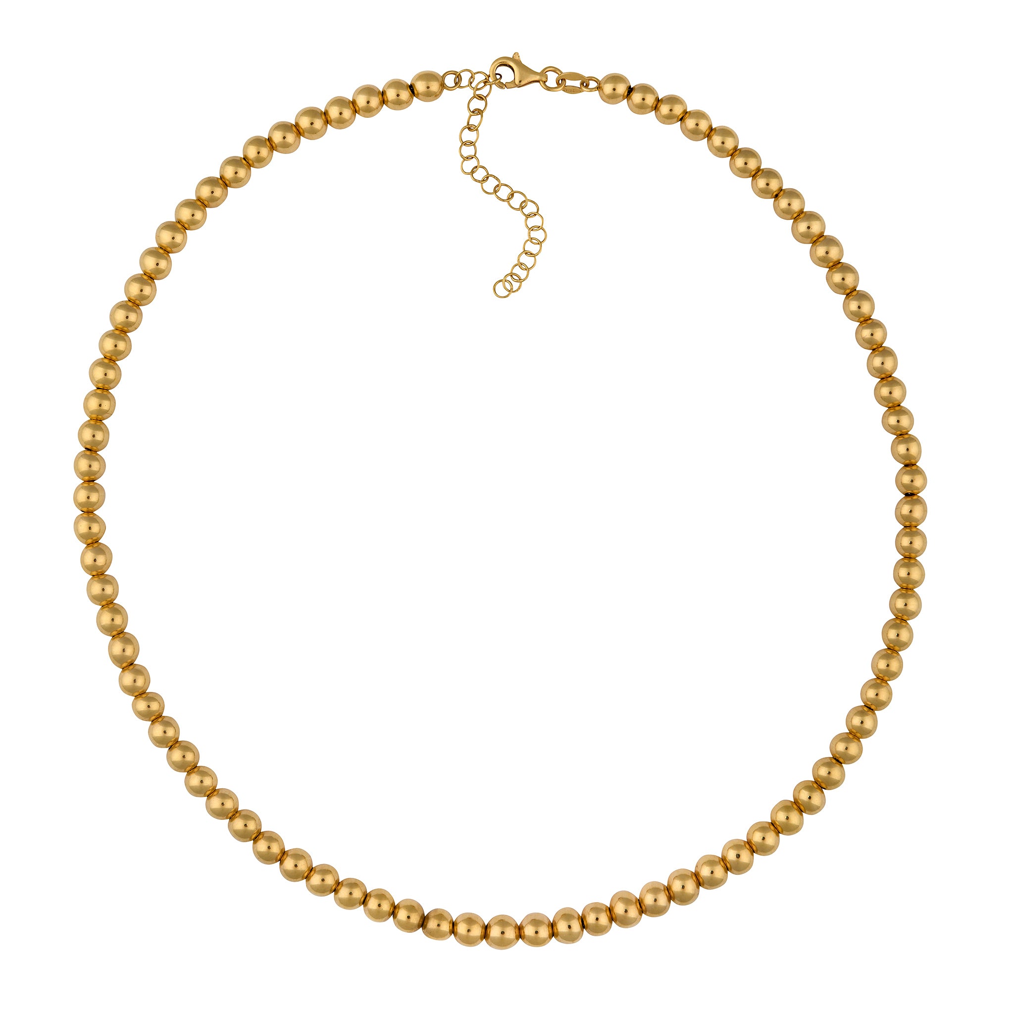 Gold beaded necklace designed by Maura Green