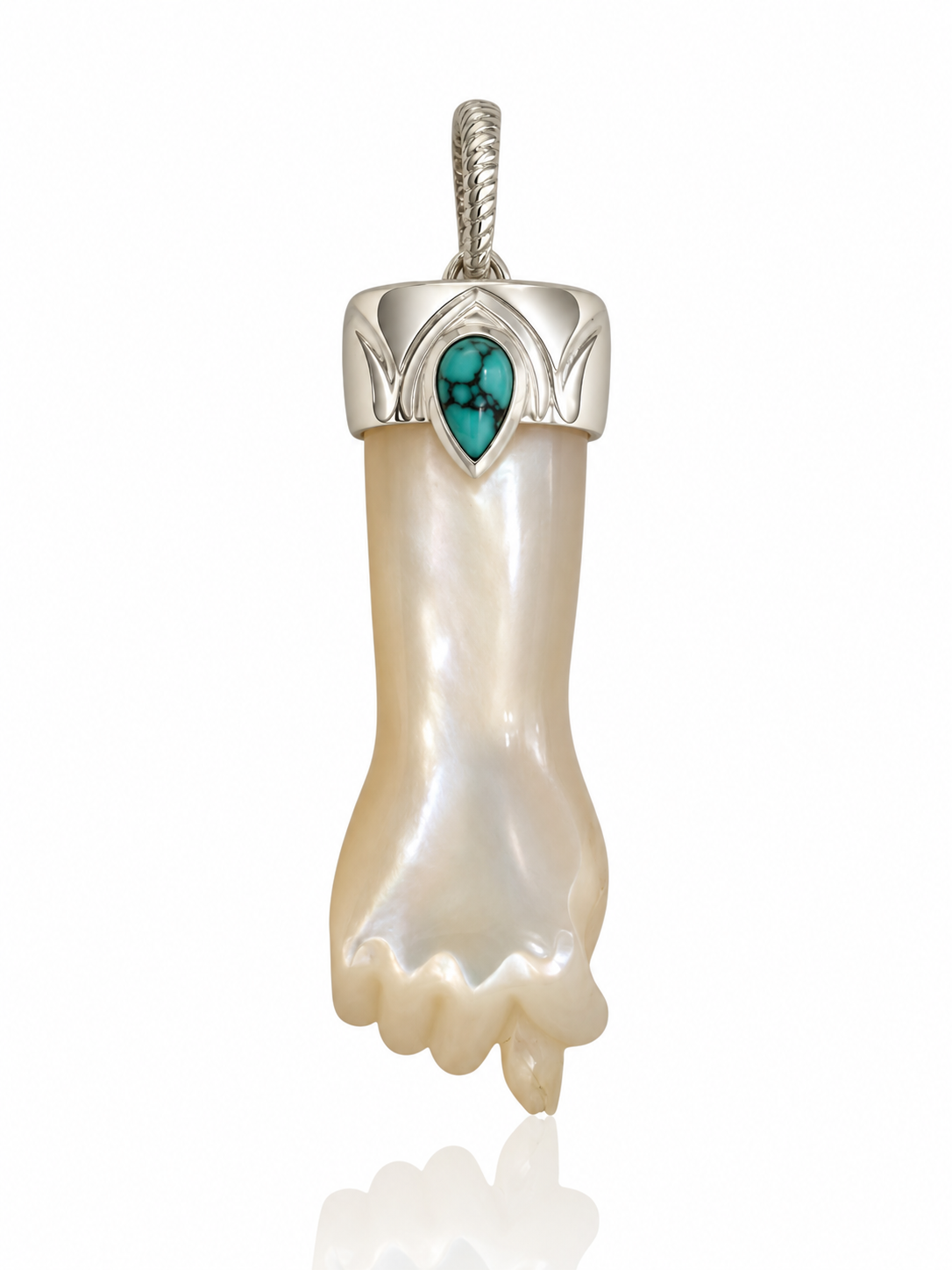 Sample Sale: White Mother of Pearl Mano Figa
