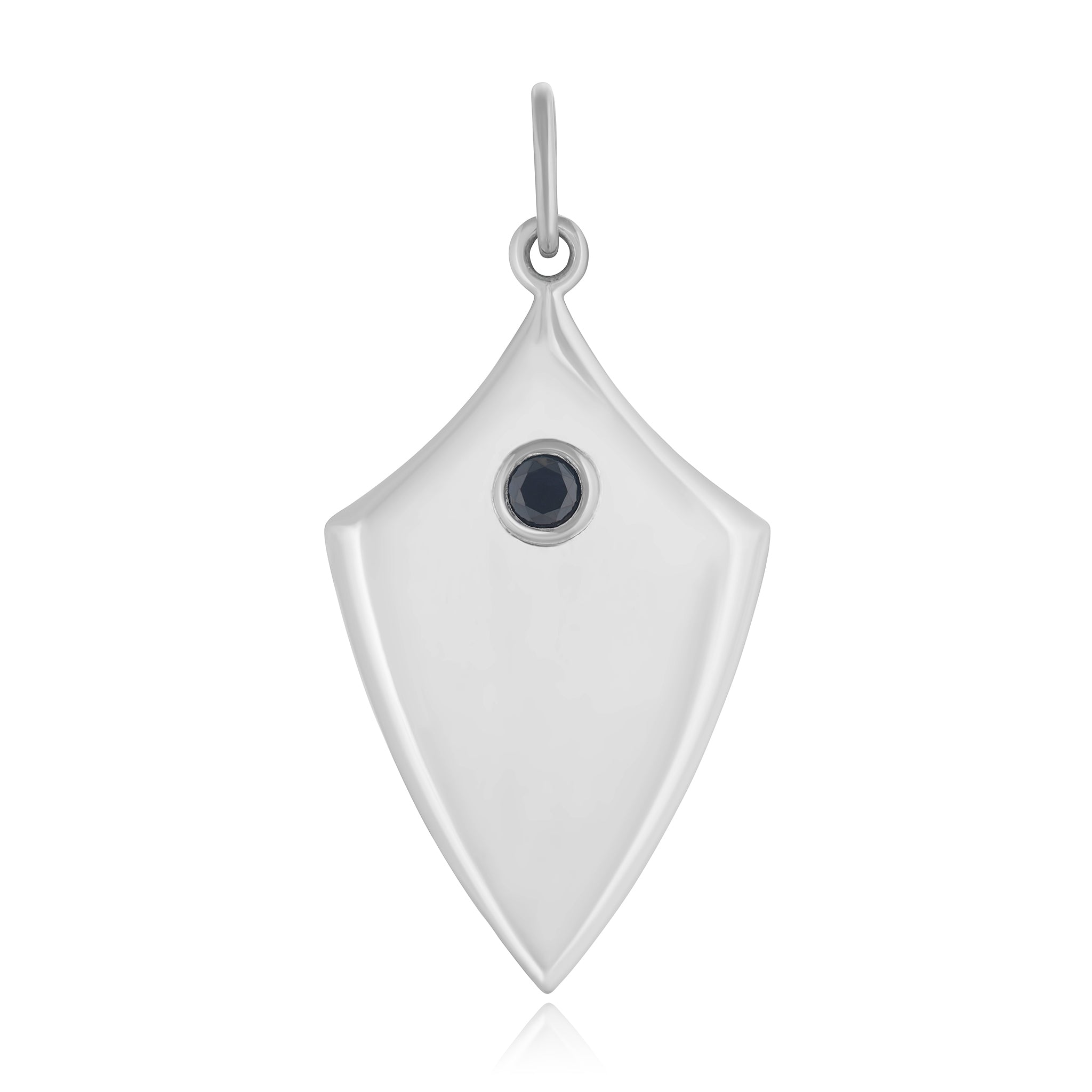 Shield in Silver with Black Diamond