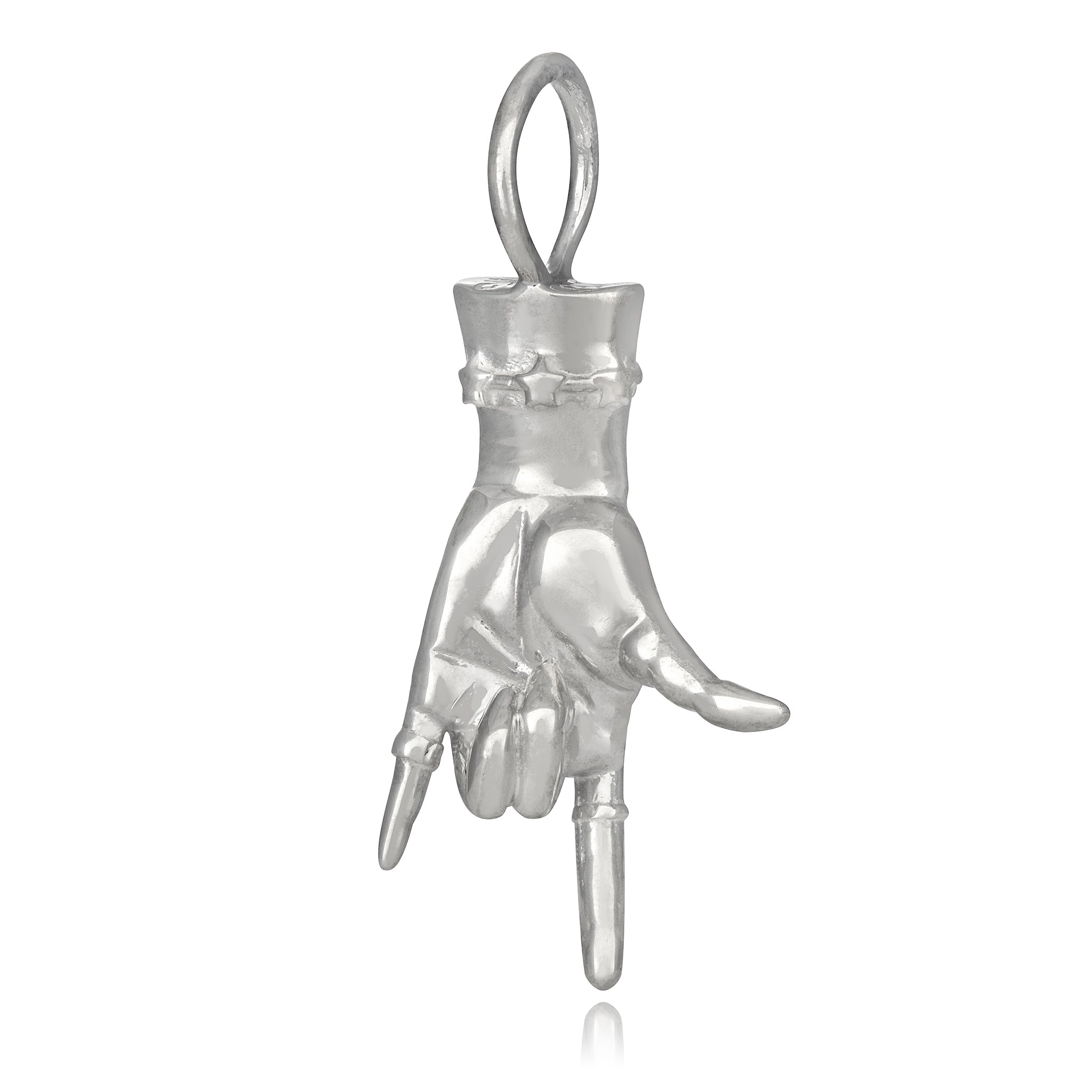 "I Love You" ASL LadyFinger in Silver