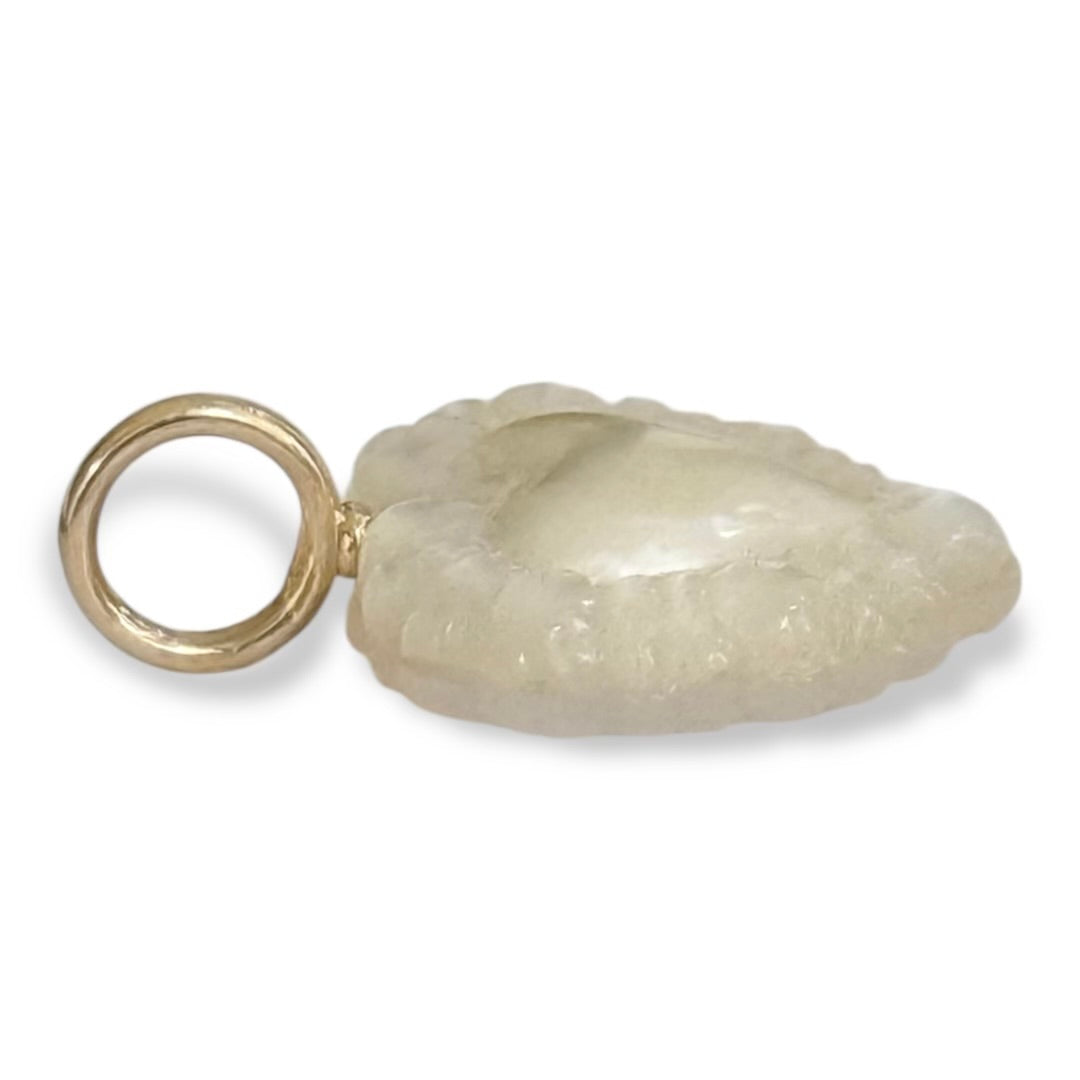 Small White Mabe Pearl and Mother of Pearl Bubble Trim Heart