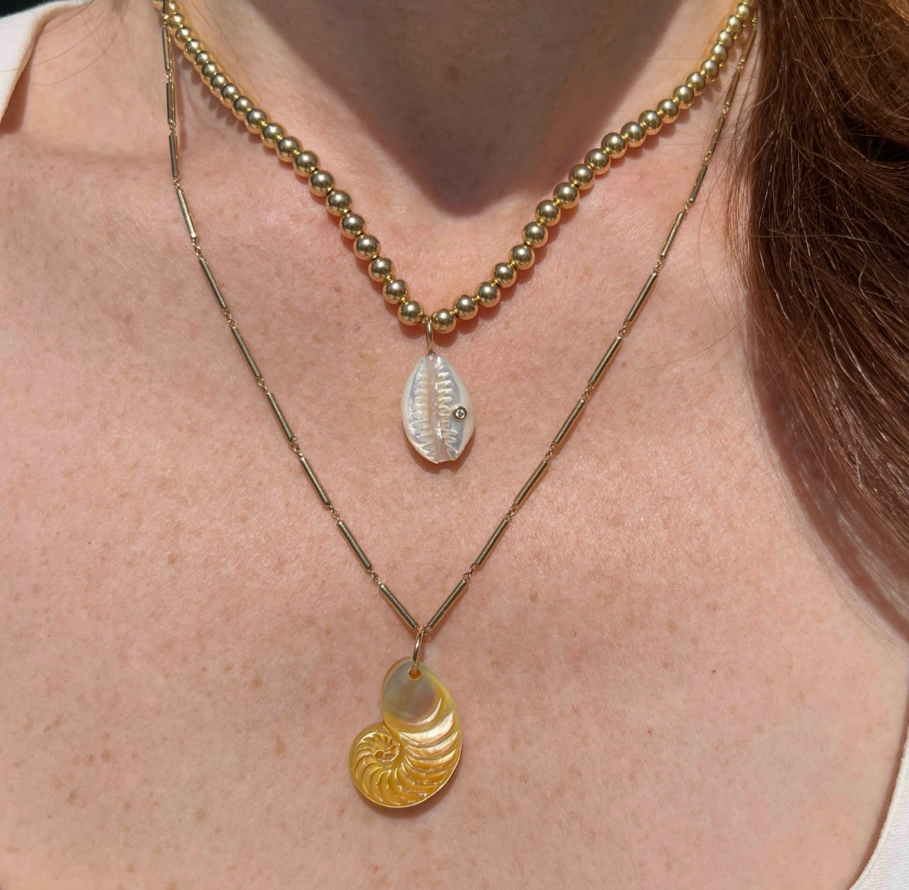 Golden Nautilus Charm