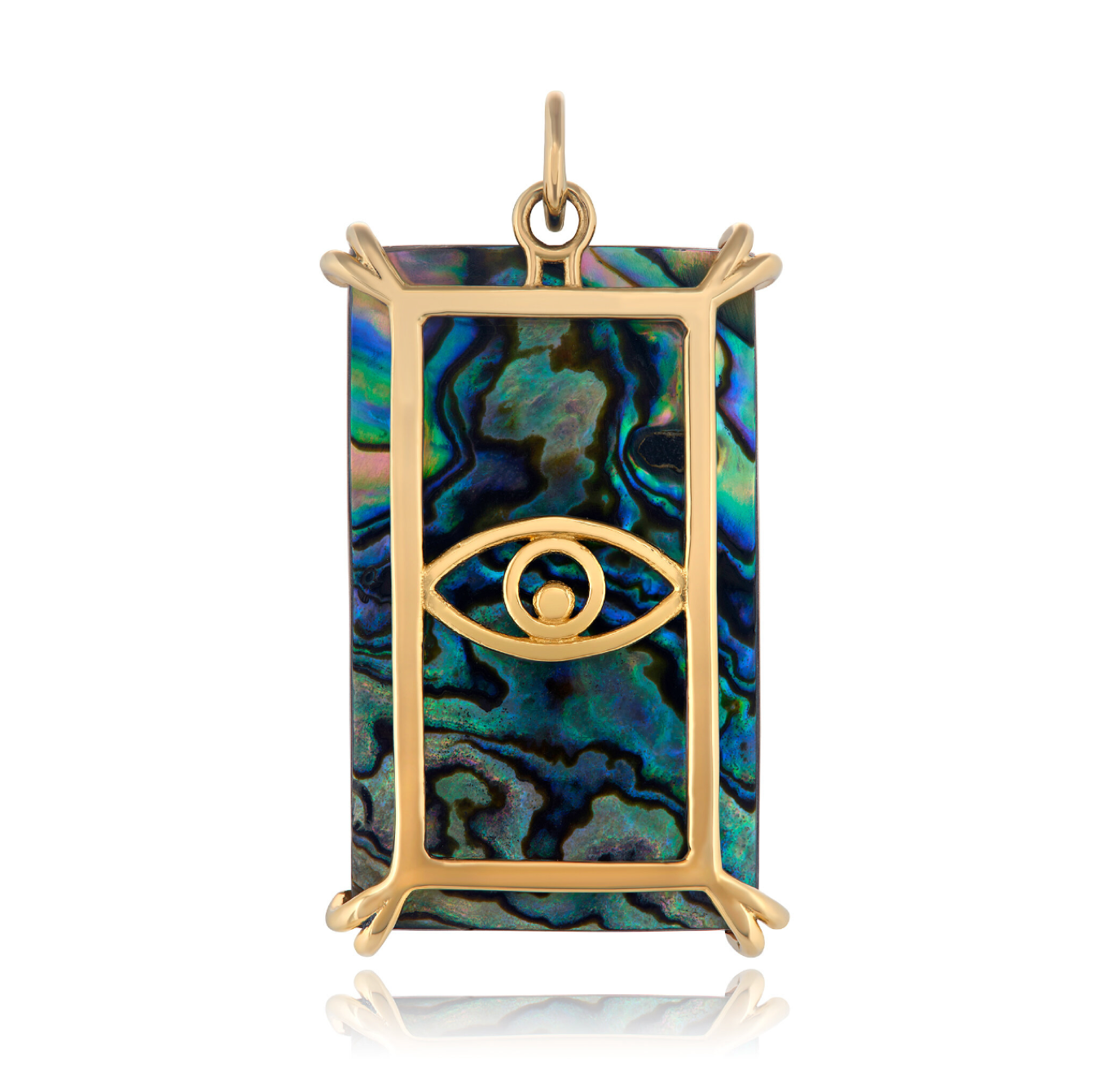 Hamsa Sacred Symbol Tablet in 14K Gold