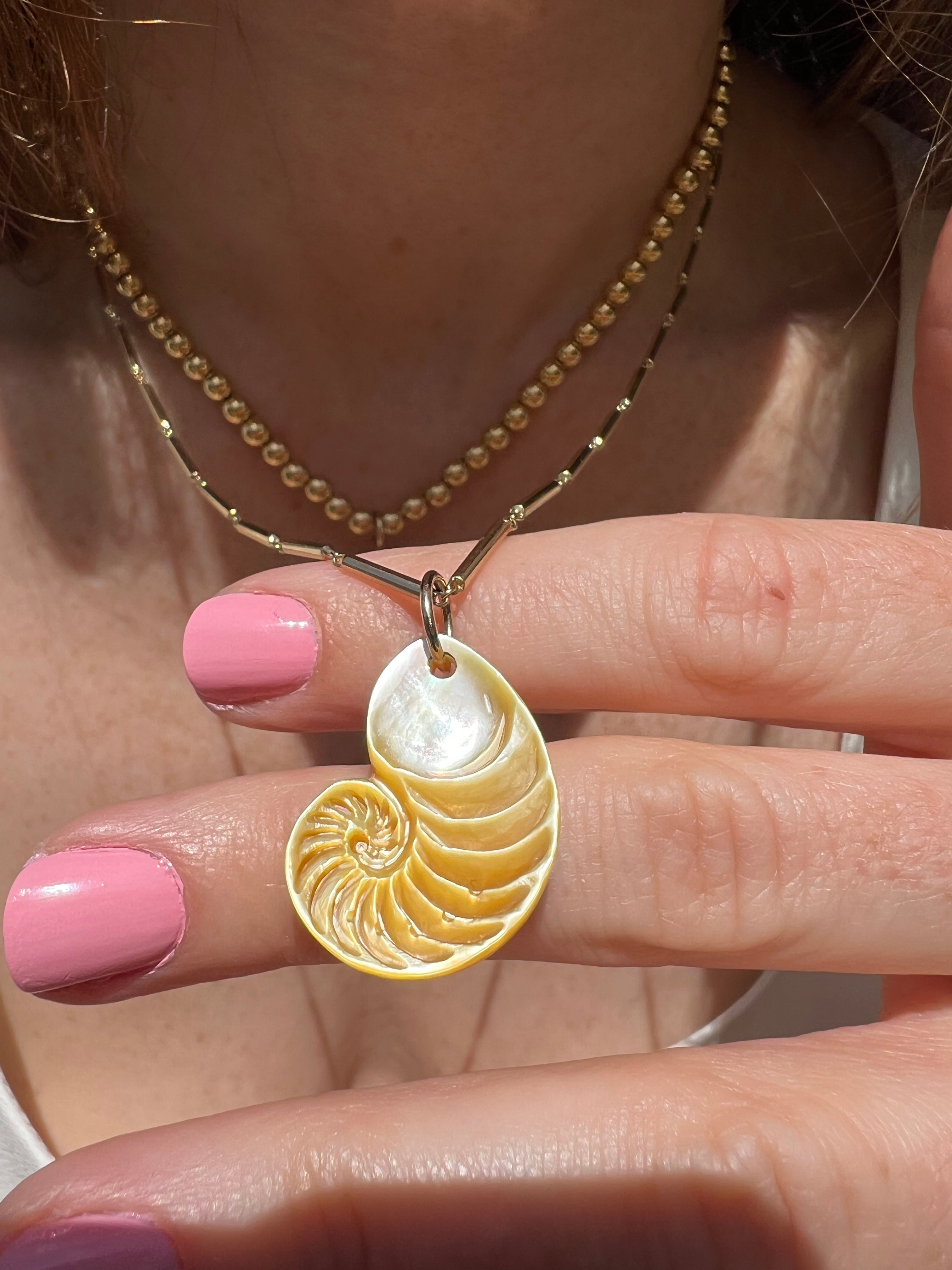 Golden Nautilus Charm