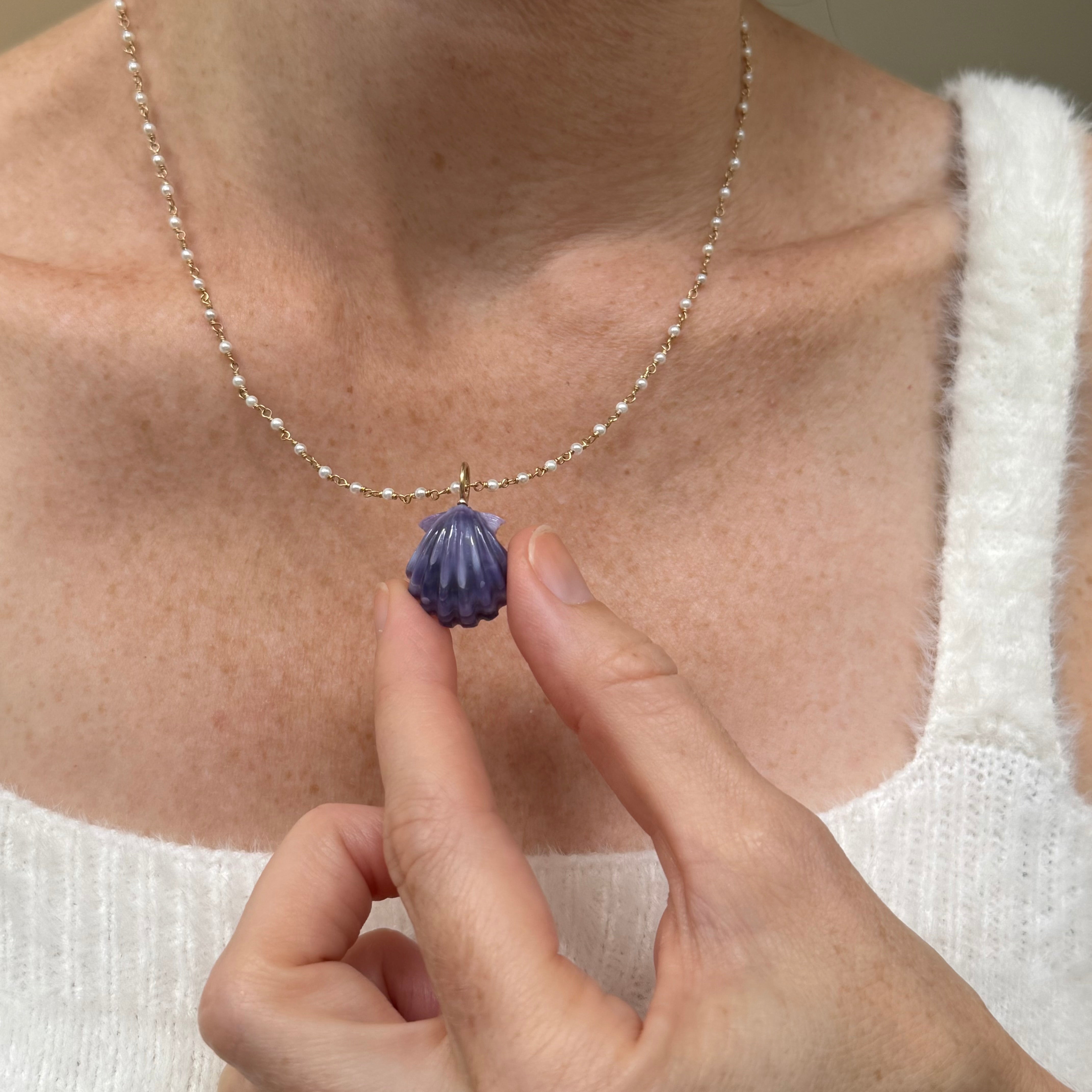 Sample Sale: Purple Clam Shell Charm