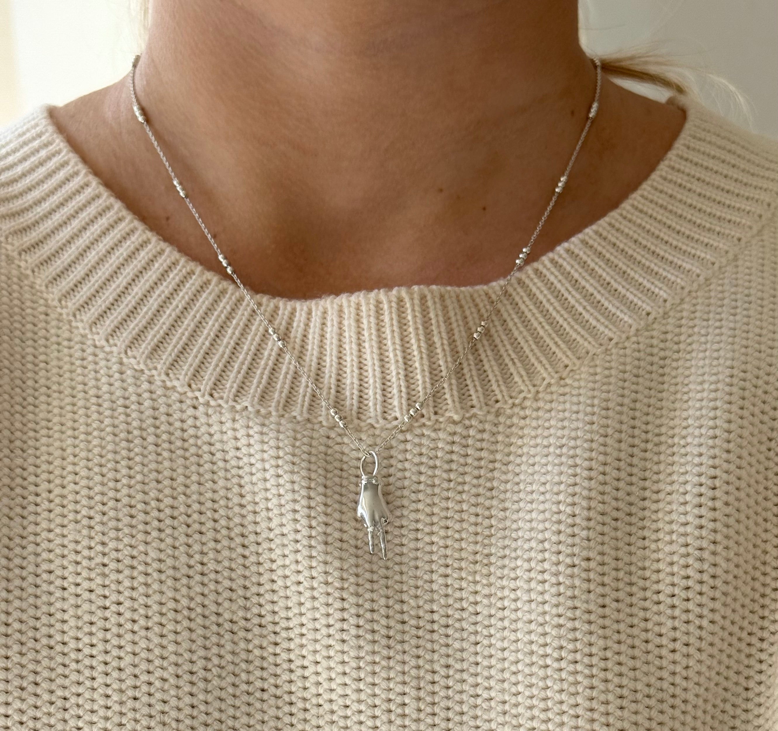 Sterling Silver Cable Chain with Delicate Beads