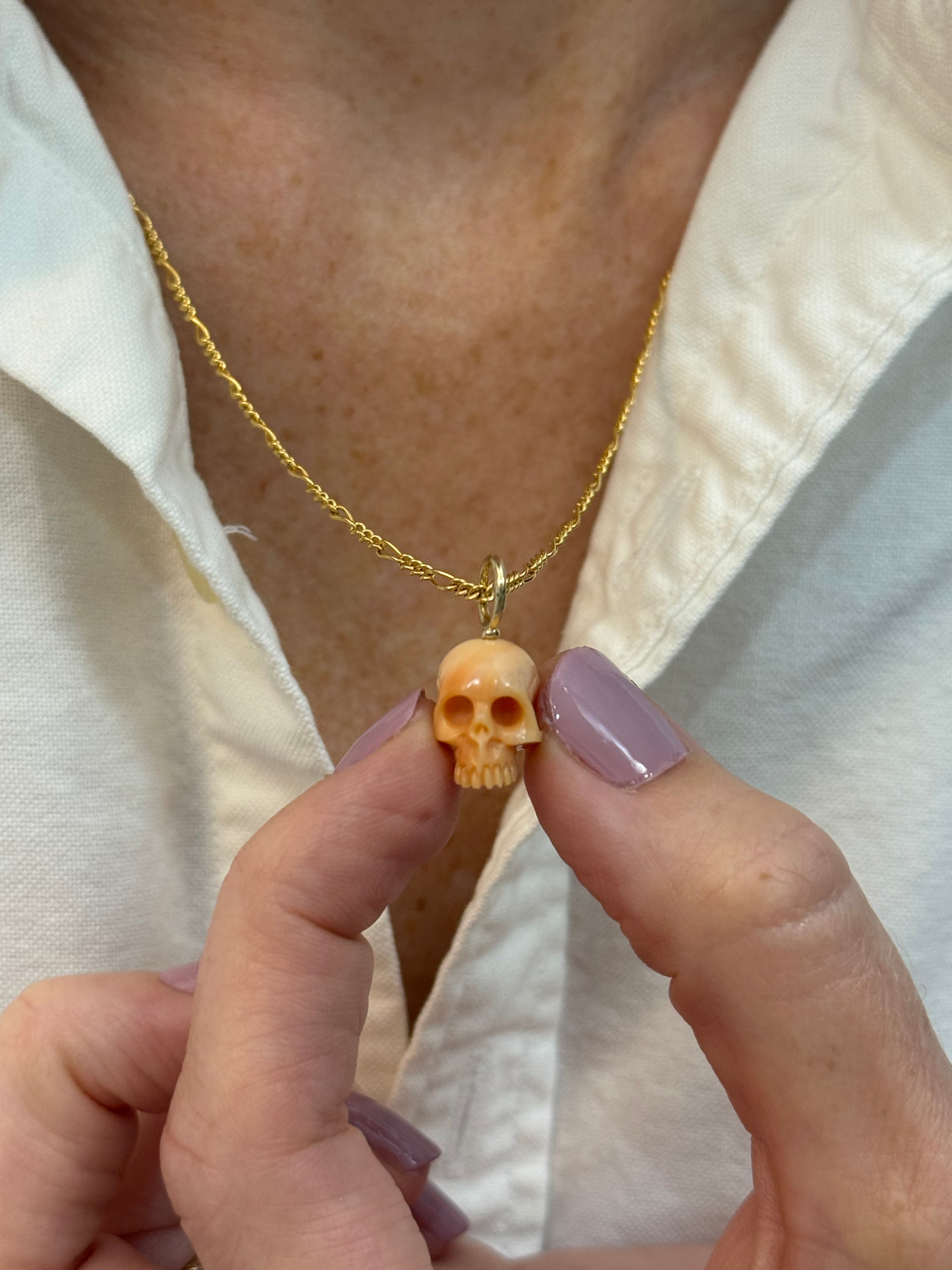 Sample Sale: Elongated Apricot Conch Skull Baby