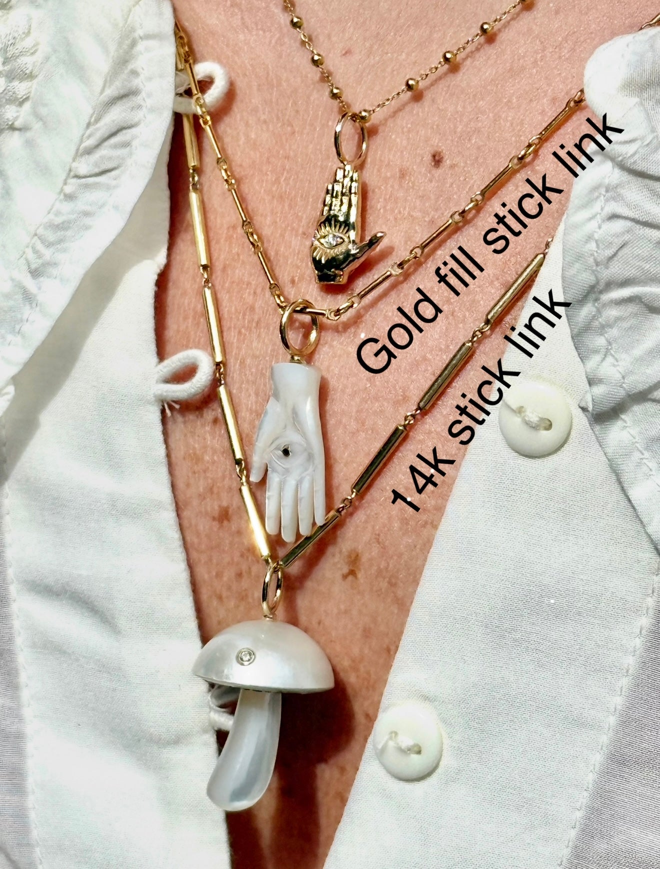 Stick Link Chain in 14K Gold