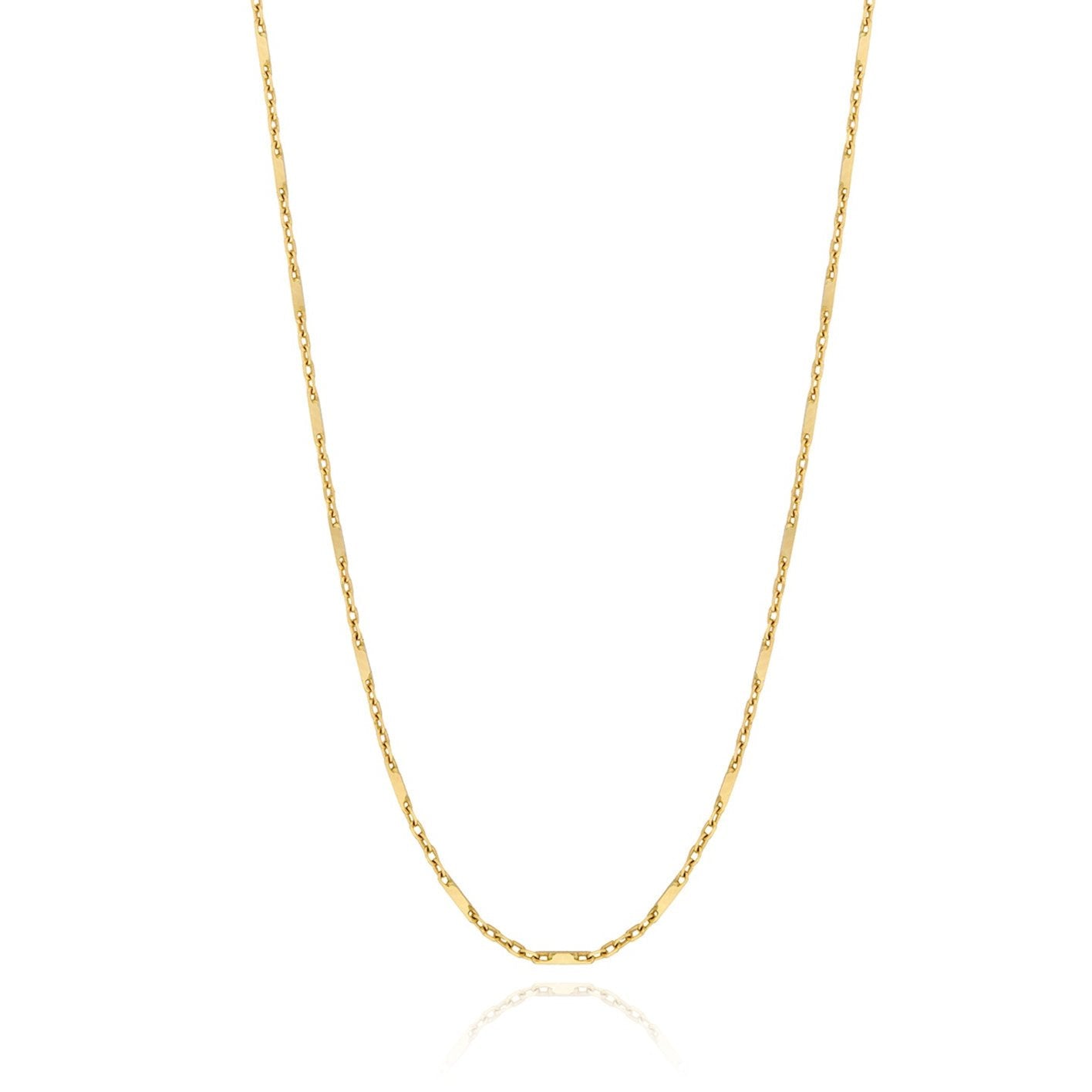 Solid gold knife edge chain designed by Maura Green