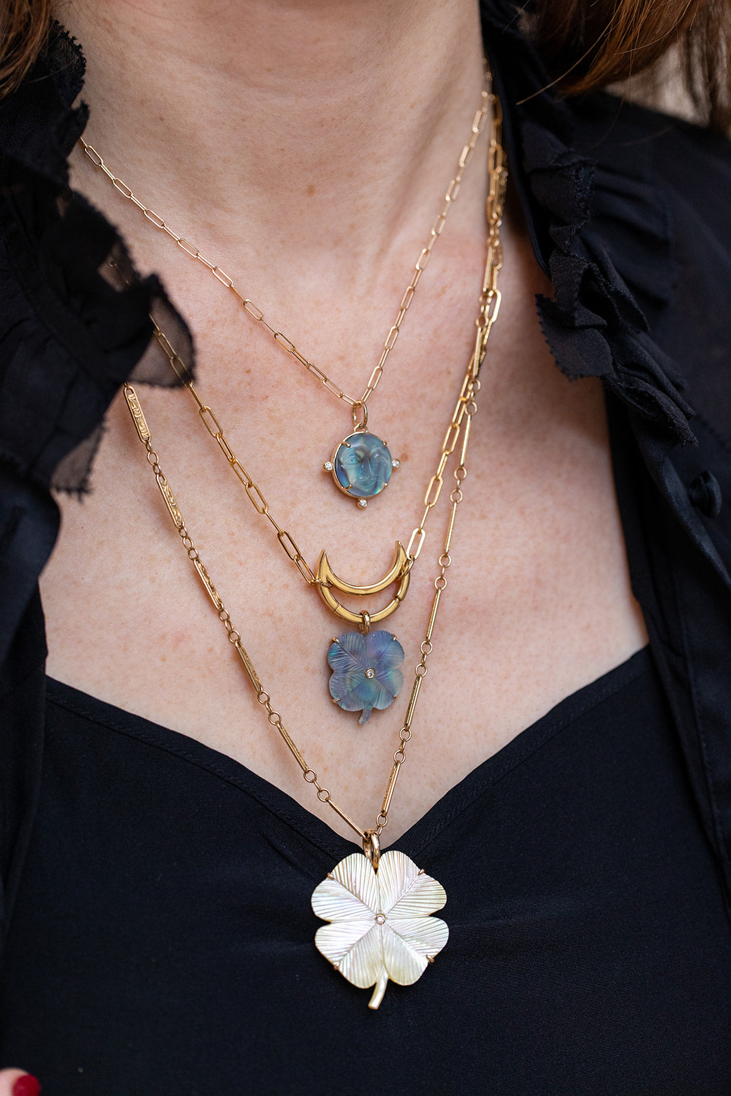 Large Copper Shell Clover in 14K Gold: CLEARANCE