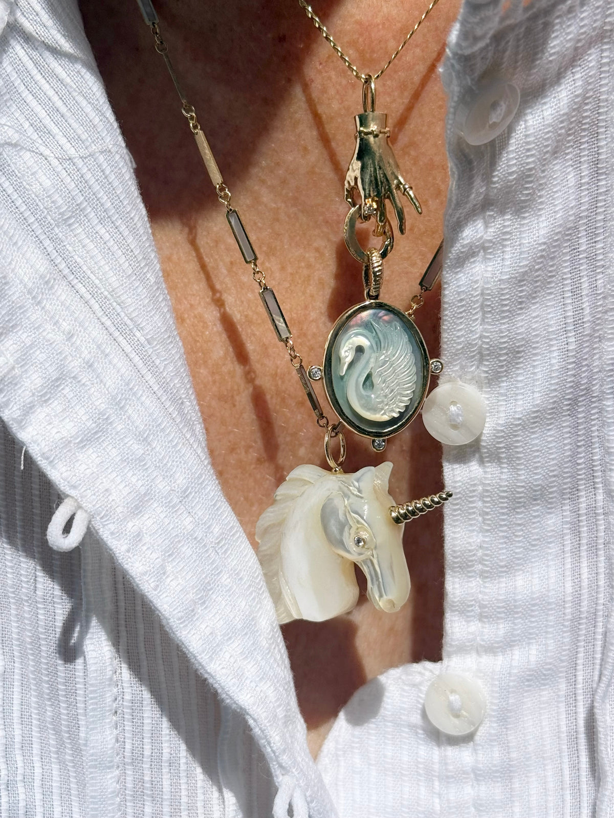 Swan Cameo Charm