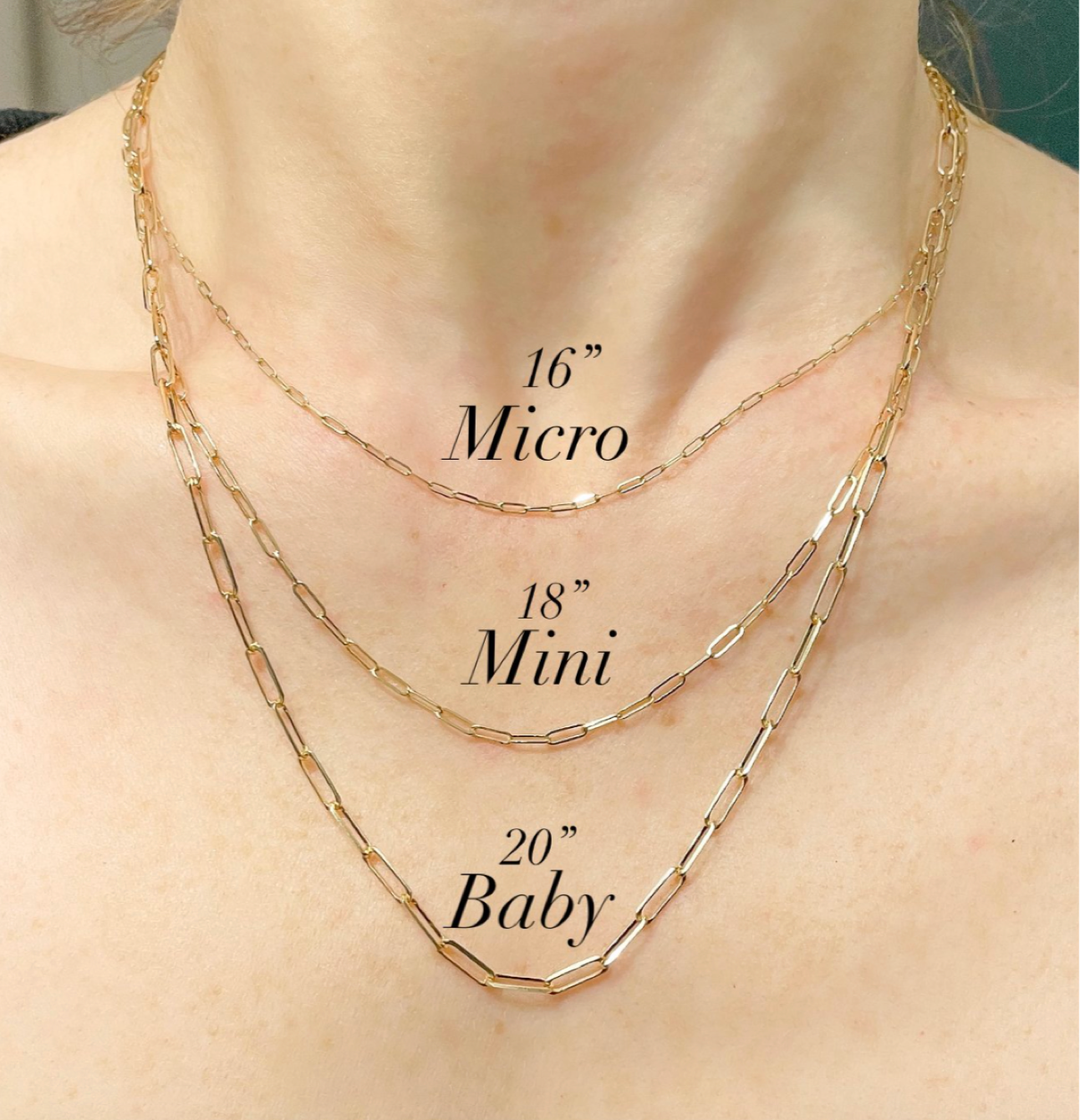 Mini Paperclip Chain in 14K Gold