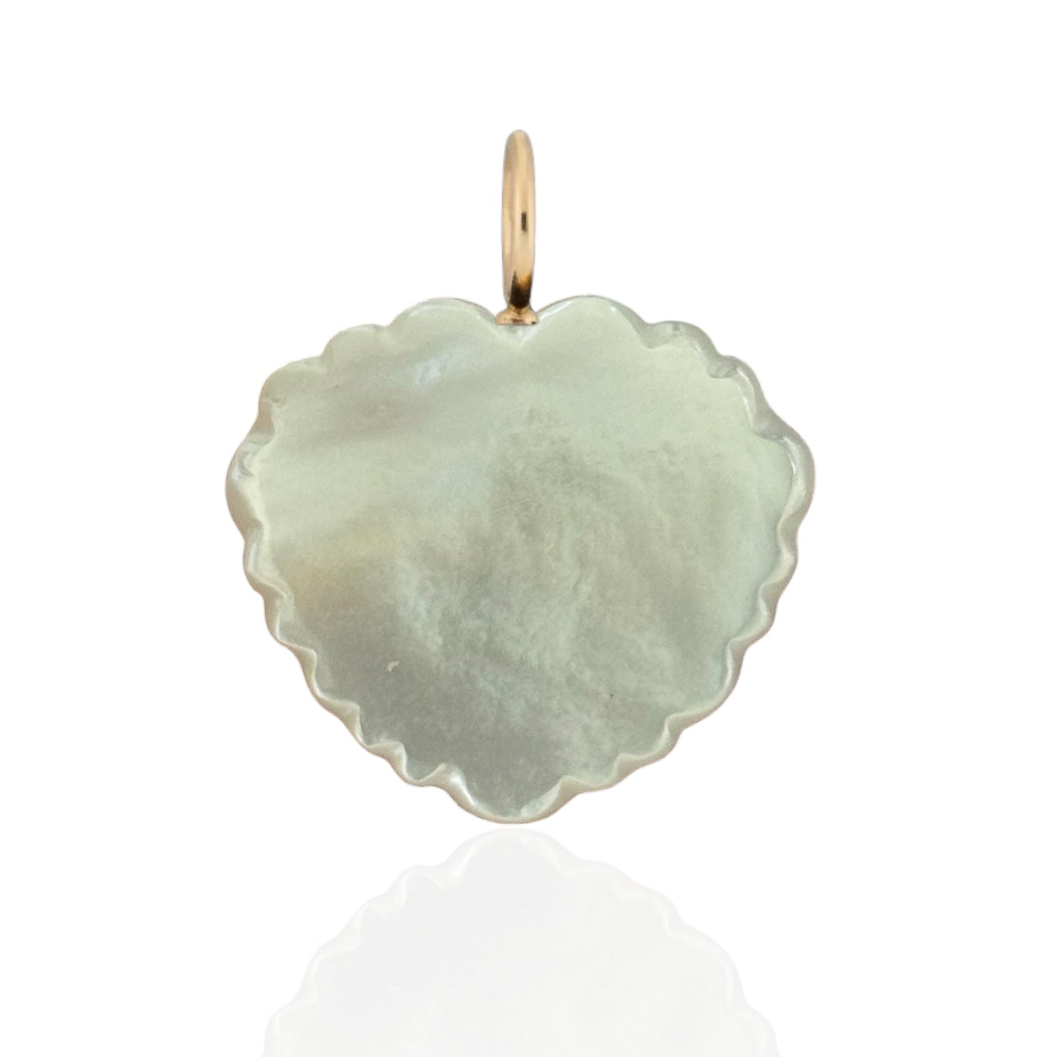 White Mother of Pearl Bubble Heart