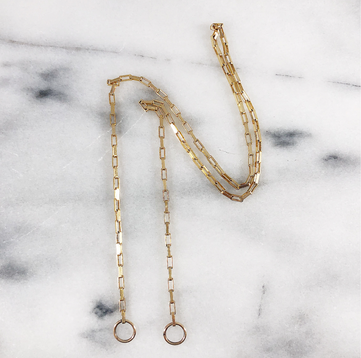 Rectangle Cable Chain in 14K Gold Fill with Open End Loops – Maura Green