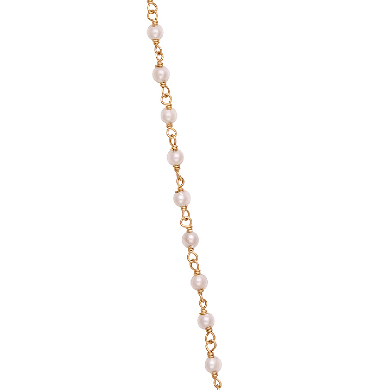 Delicate Pearl Beaded Necklace in 14K Gold