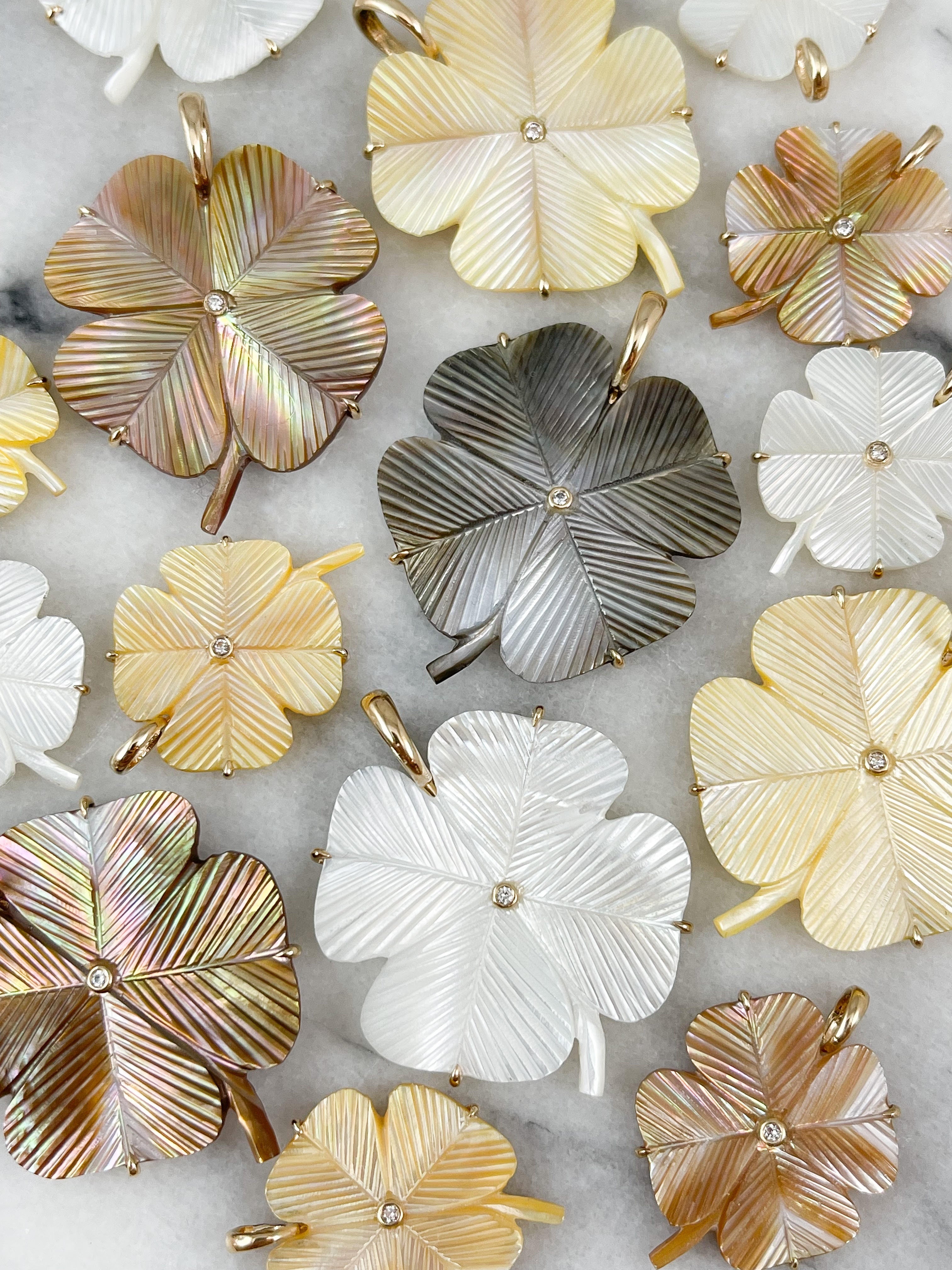 Large Copper Shell Clover in 14K Gold: CLEARANCE
